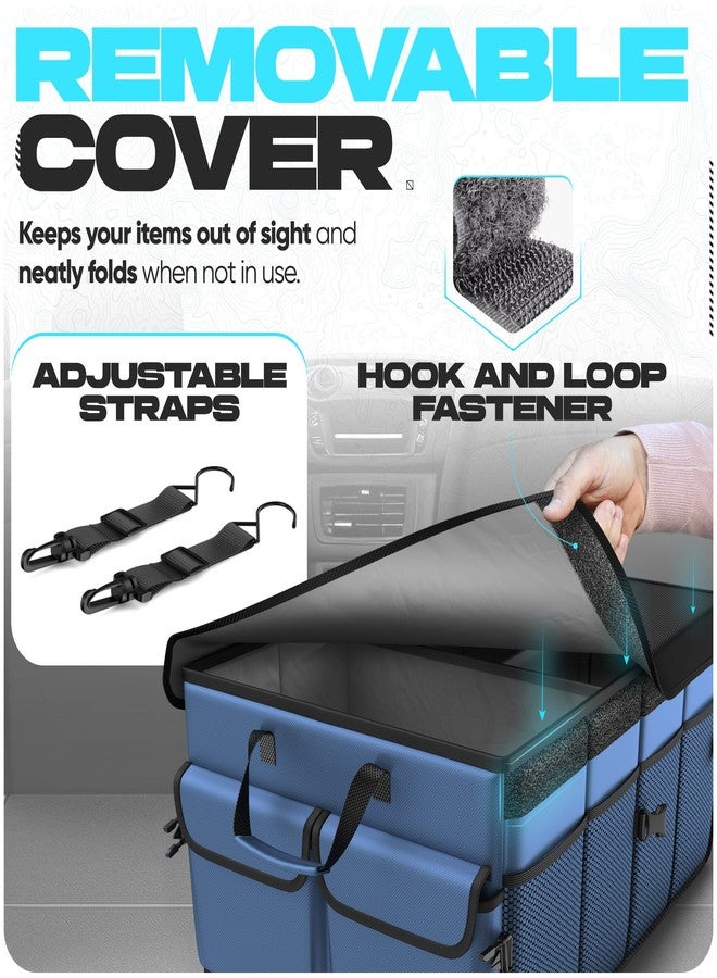 FORTEM Boot Organiser, Collapsible Multi-Compartment Storage, Car Accessories, Tidy With Non-Slip Bottom, Adjustable Securing Straps (Blue) - Image 5