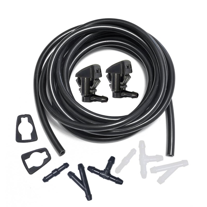 YIENAKFUN 7T4Z17603A Front Windshield Washer Nozzles Kit for 0811 Ford Focus 0711 Ford Edge 0710 Lincoln MKX Replaces 8S4Z17603AA8S4Z17603AA Wiper Spray Washer Jet with 3M Fluid Hose 6 Connectors - Image 3