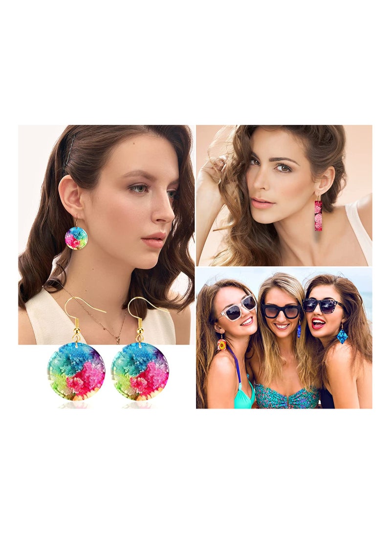 SOLARAE 11Pcs Resin Molds Jewelry, Earrings Silicone Molds for Epoxy Resin, DIY Jewelry Resin Casting Molds for Pendant, Earrings, Necklace, Keychains - Image 3