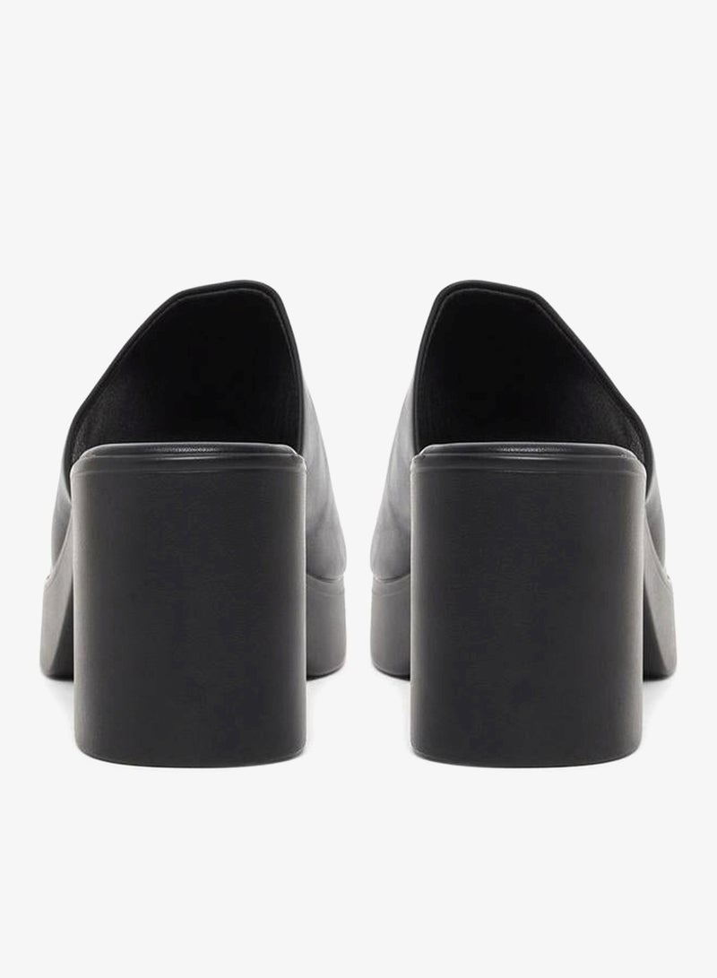 Styli Black Chunky Heeled Platform Mule - Image 4