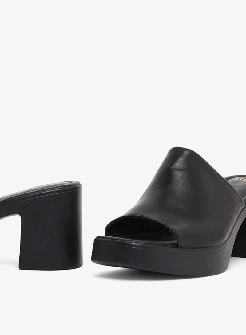 Styli Black Chunky Heeled Platform Mule - Image 3