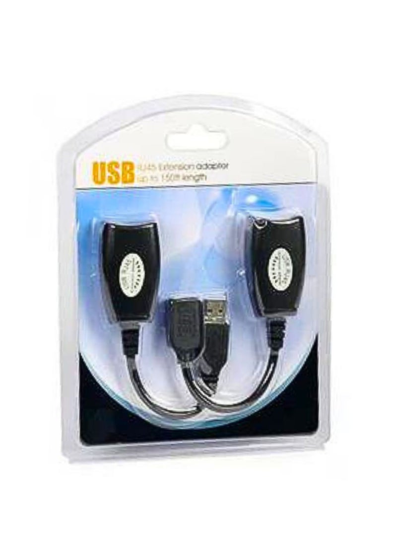 موسع USB عبر محول RJ45 Cat، مقسم Ethernet RJ45 إلى تمديد USB يصل إلى 150 قدم، متوافق مع أجهزة الكمبيوتر، الهواتف المحمولة، الفأرات، لوحات المفاتيح، أقراص U، الطابعات، الكاميرات - Image 2