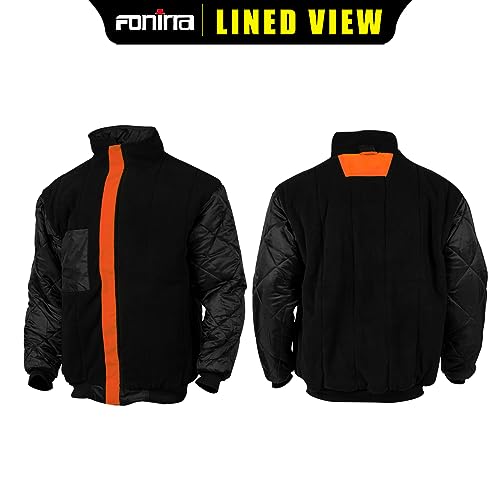 FONIRRA High Visibility Safety Jackets for Men with Fleece Liner,ANSI Class 3 Reflective Waterproof Bomber Jacket(Orange,S) - Image 2
