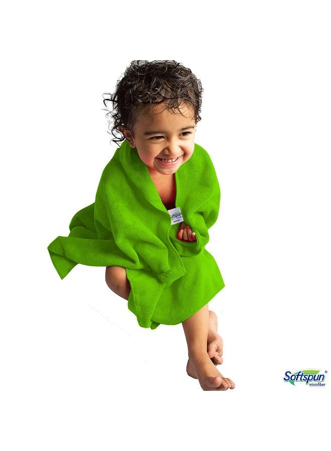 SOFTSPUN منشفة شعر يد ووجه للأطفال من الألياف الدقيقة 1 قطعة 40X60 سم 340 جرام (أخضر). ناعمة للغاية ومريحة سريعة الجفاف فائقة الامتصاص بحجم كبير. - Image 3