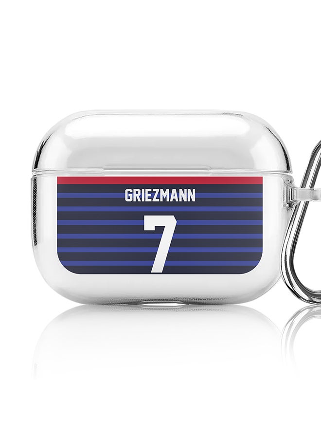 Stylizedd Classic Clear printed Case for Apple AirPods Pro 2nd Generation Thin Transparent Cover - Football Team - France, Player Name - Griezmann - Image 1