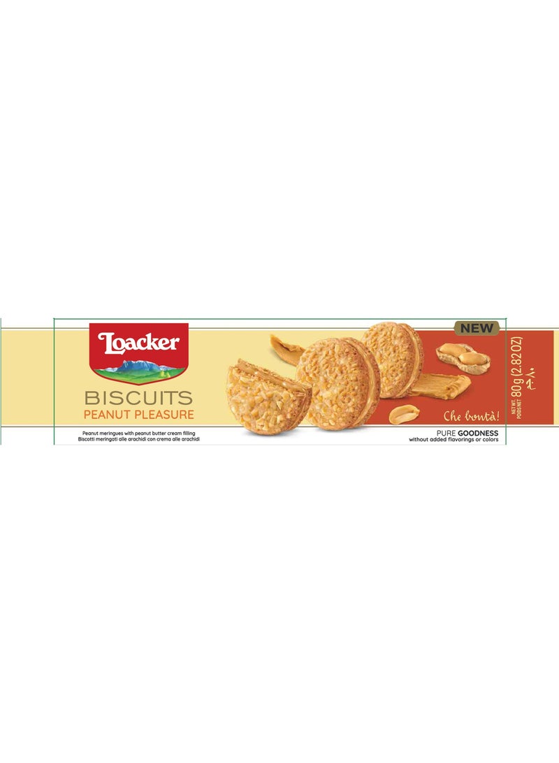 Loacker Peanut Butter Biscuits 80g - Image 1