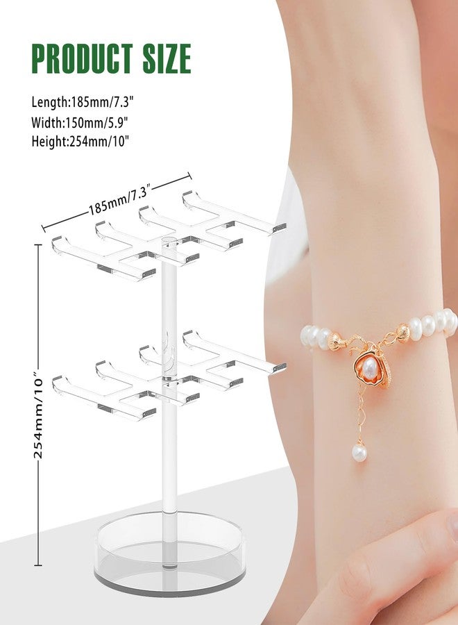 Bigfety Bracelet Holder Organizer, 2 Tier Acrylic Bracelet Display Stand for Women - Image 2