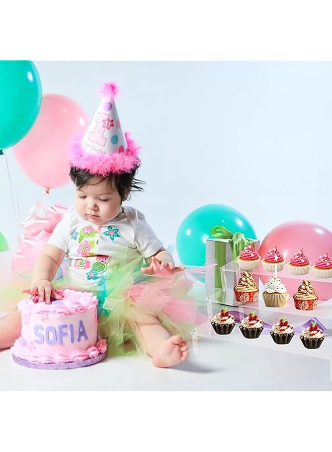 erorex 60 X 8Cm Long 3 Layer Acrylic Risers For Display Shelf Storage For Desserts Toy Figure Cosmetics Glassware Cupcake Stand And Perfume Organizer And Makeup Organizer For Vanity 60 X 8 Cm - Image 2