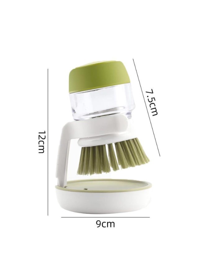 Palm Scrub Brush Soap Dispenser Green /Clear 8.8x9.5x13.5centimeter - Image 2