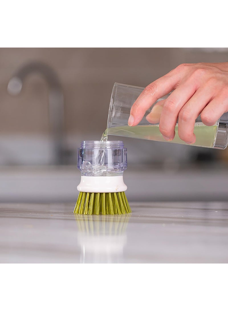 Palm Scrub Brush Soap Dispenser Green /Clear 8.8x9.5x13.5centimeter - Image 4