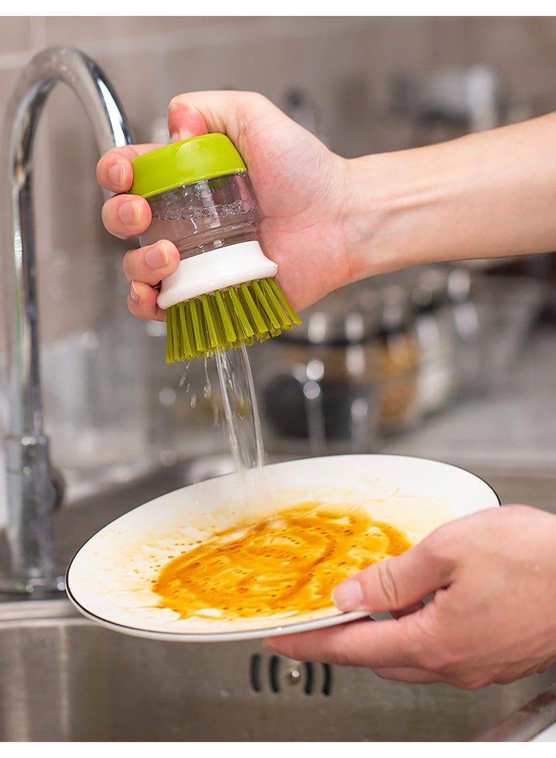 Palm Scrub Brush Soap Dispenser Green /Clear 8.8x9.5x13.5centimeter - Image 5