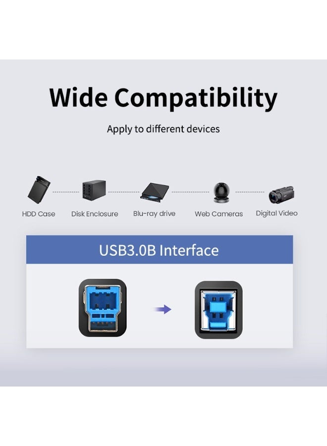 كابل تايم كابل طابعة PVC USB3.0 AM TO BM بطول 1 متر - Image 4
