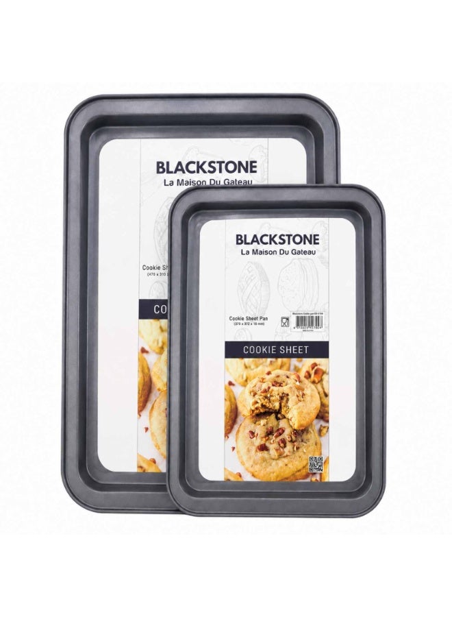Blackstone Non Stick Cookie Sheet Baking Pan Tray, Rectangle (SET OF 2) - Image 1