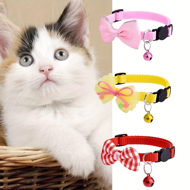 Sky Blue Cute Cat Collars with Bells Adjustable Nylon for Gift Boys Girls - Image 5