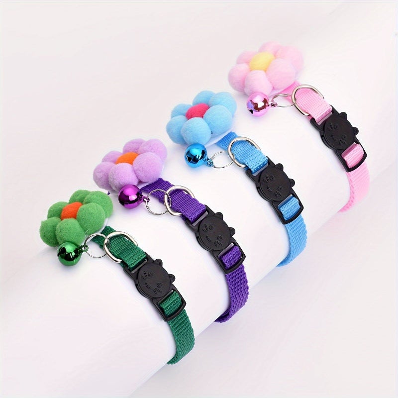 Sky Blue Cute Cat Collars with Bells Adjustable Nylon for Gift Boys Girls - Image 3