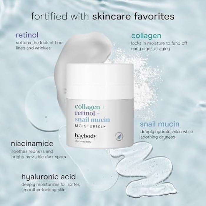 Baebody Collagen Retinol Snail Mucin Face Moisturizer with Hyaluronic Acid, Anti-Aging Face Cream for Fine Lines and Wrinkles, Anti-Wrinkle Cream for Face (1.7 fl oz) - Image 4