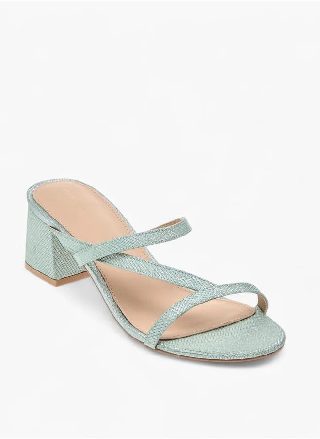 فلورا بيلا من شو إكسبرس Women Textured Strappy Slip-On Sandals with Block Heels Ramadan Collection