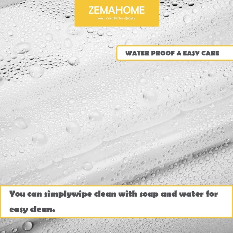 ZEMAHOME 5 Pack PEVA Plastic Shower Curtain Liner Premium Light Weight 72" x 72" Clear Bathroom Shower Showroom Curtain Liner with Rustproof Metal Gromments and Weighted Magnet - Image 3