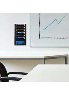 MyGift Mygit Wall Mounted Black Metal Dry Erase Marker Holder, Whiteboard Accessories Rack With 7 Slots For Markers And Eraser  - Image 2