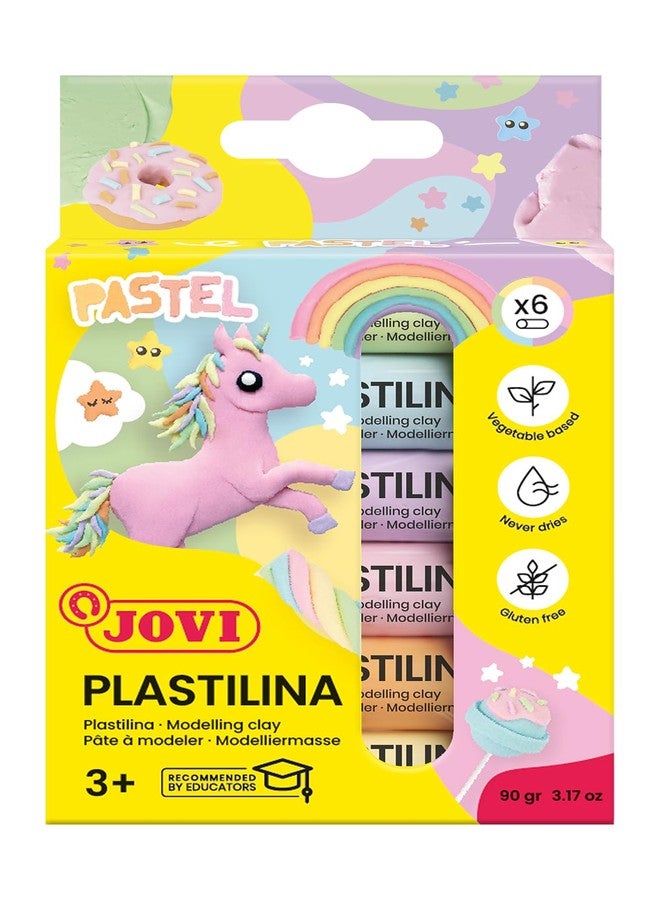 JOVI New Jovi Plastilina Reusable and Non-Drying Modeling Clay; Pastel Colors, 0.50 Oz. Bars, Set of 6, Perfect for Arts and Crafts Projects - Image 1