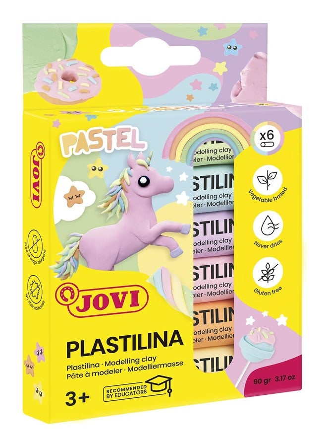 JOVI New Jovi Plastilina Reusable and Non-Drying Modeling Clay; Pastel Colors, 0.50 Oz. Bars, Set of 6, Perfect for Arts and Crafts Projects - Image 3