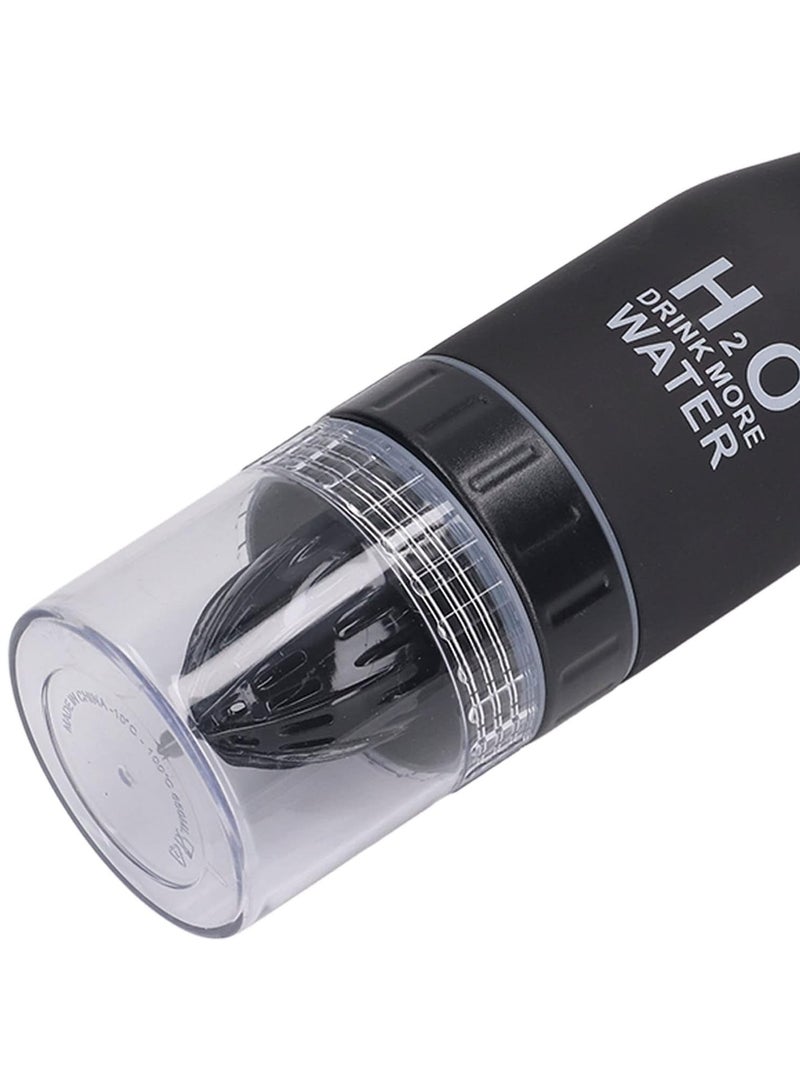 H2O زجاجة ماء بلاستيكية للإبداع في عيد الميلاد سعة 650 مل مع فواكه منقوعة، زجاجات عصير ليمون للرياضات الخارجية، أدوات شرب على شكل قرع محمولة - Image 4