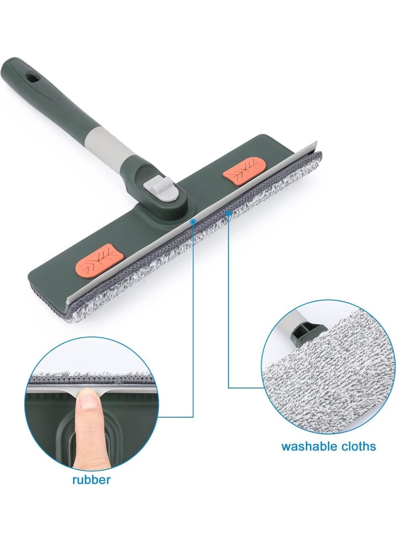 Cobest Window Squeegee with Scrubber, with Extendable 4 Section Stainless Steel Pole and 4 Microfiber Pads, for Glass, Shower, Floor, Outdoor High Window Cleaning - Image 2