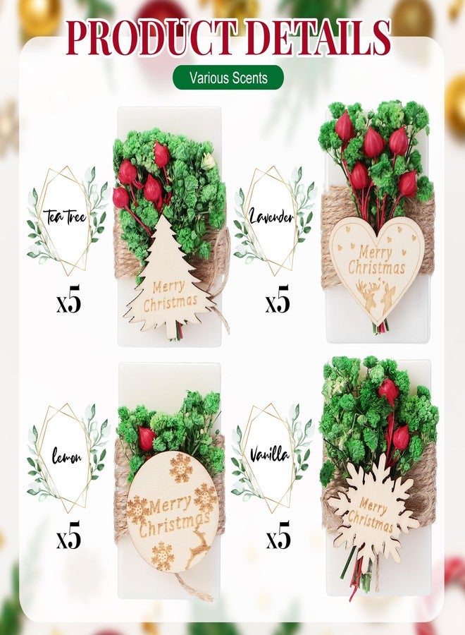 Heigble 20 Pack Christmas Mini Soap Favors Bulk Handmade Holiday Christmas Scented Soap Gifts for Guests Wedding Party Baby Shower Bridal Shower Home Office Decor Gifts(1.7 x 3.15 Inch,Rectangle - Image 3