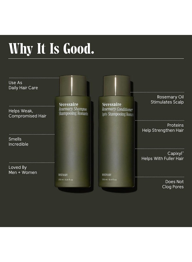 Nécessaire Rosemary Shampoo For Women and Men. Rosemary Oil, Ceramides + Proteins For Stronger Hair. Good for All Hair Types/Textures. 250 ml / 8.4 fl oz - Image 3