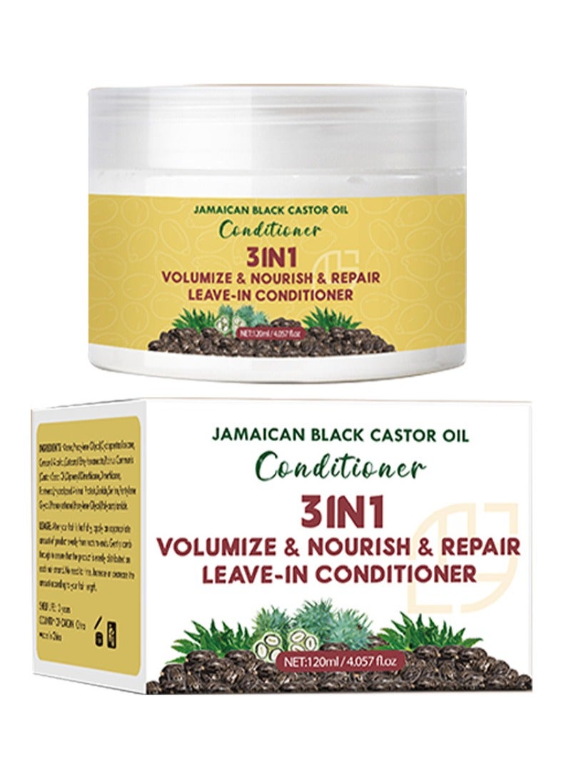Lanthome 3 In 1 Jamaican Black Castor Oil Leave-In Conditioner for Damaged Hair is 100% Pure Jamaican Black Castor to Soften and Detangle Hair Volumising Nourishing Repairing  - Image 1
