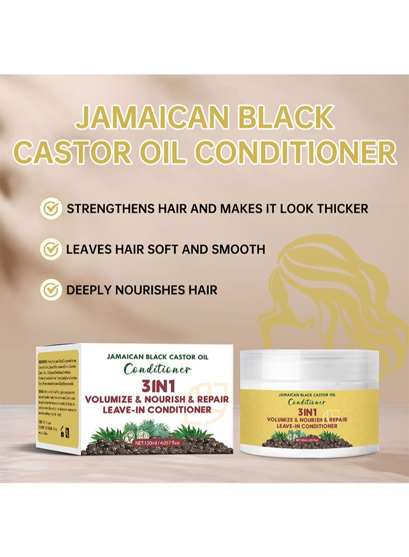 Lanthome 3 In 1 Jamaican Black Castor Oil Leave-In Conditioner for Damaged Hair is 100% Pure Jamaican Black Castor to Soften and Detangle Hair Volumising Nourishing Repairing  - Image 4