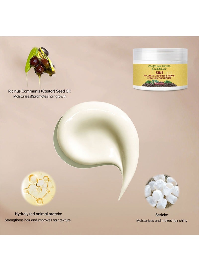 Lanthome 3 In 1 Jamaican Black Castor Oil Leave-In Conditioner for Damaged Hair is 100% Pure Jamaican Black Castor to Soften and Detangle Hair Volumising Nourishing Repairing  - Image 3