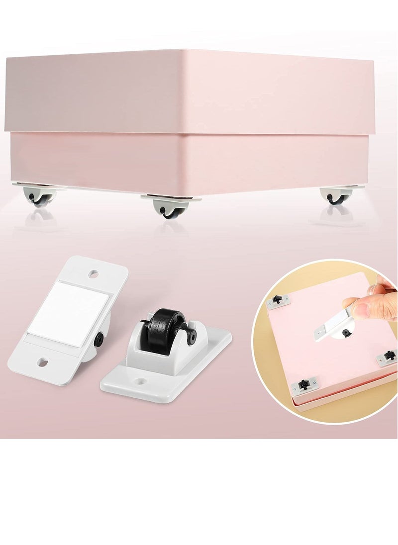 12 Mini Fixed Plastic Casters with Self-Adhesive Backing for Storage Boxes, Garbage Cans, DIY Toy Cars, and Organizing Storage Solutions. - Image 2