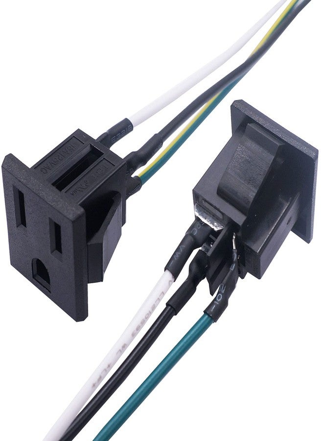 weideer 3Pcs 3 Pins US Power Socket Plug Panel 15A 125V AC Panel Mount Outlet Industrial Plug Female Connectors Adapter With 18AWG Connection line K-019-X - Image 2