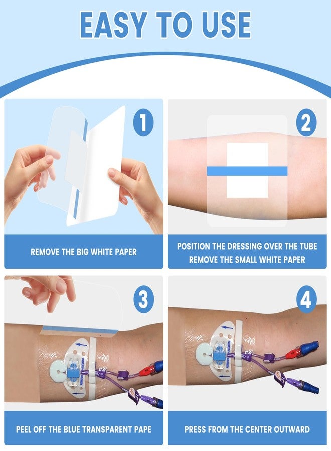 luanerl Waterproof Shower Protector for Dialysis Catheter & Chemo Ports | 8x8 Inch Adhesive Cover | Pack of 25 | Transparent Film for PD, PICC Line, Feeding Tube, Surgical Incisions - Image 4