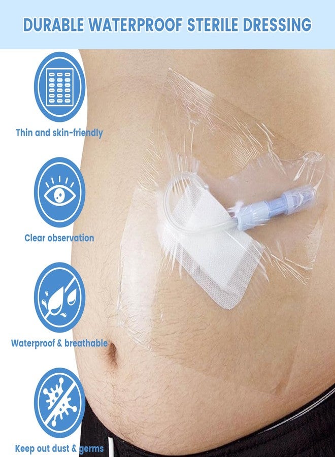 luanerl Waterproof Shower Protector for Dialysis Catheter & Chemo Ports | 8x8 Inch Adhesive Cover | Pack of 25 | Transparent Film for PD, PICC Line, Feeding Tube, Surgical Incisions - Image 5
