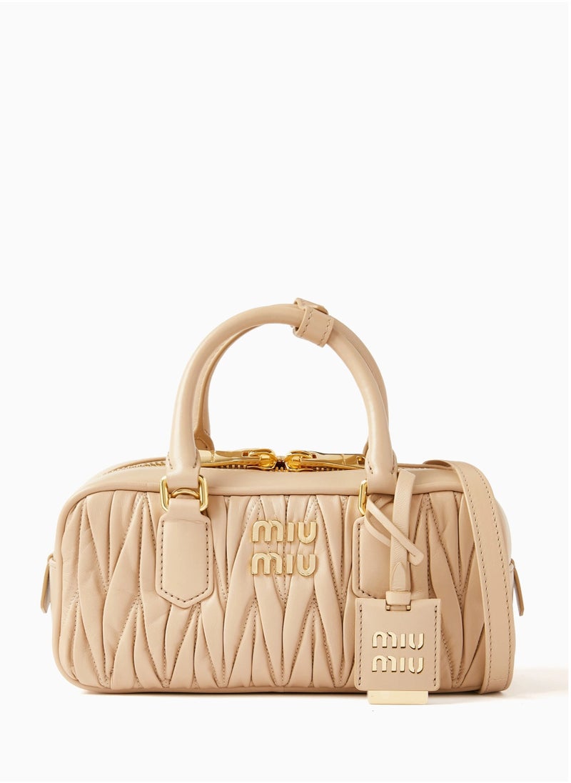Miu Miu - Small Arcadie Top Handle Bag in Matelassé Nappa Leather Crossbody Shoulder - Image 1