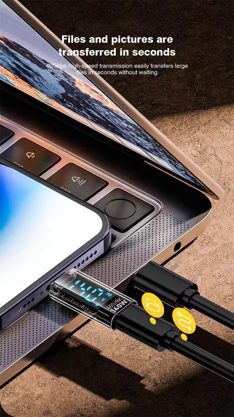 Wistar محول PD 140W من نوع C إلى نوع C مع عرض رقمي OTG 40Gbps لنقل البيانات بسرعة عالية 8k@60Hz لنقل الشاشة والشحن محول USB C - Image 4
