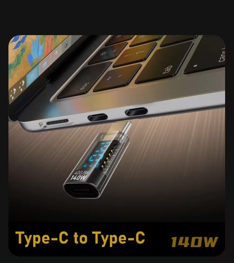 Wistar محول PD 140W من نوع C إلى نوع C مع عرض رقمي OTG 40Gbps لنقل البيانات بسرعة عالية 8k@60Hz لنقل الشاشة والشحن محول USB C - Image 2
