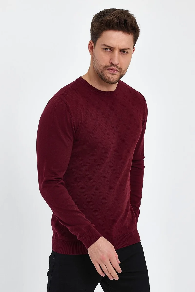 الكسندر جاردي Crew Neck Jacquard Sweater (E20-5114)