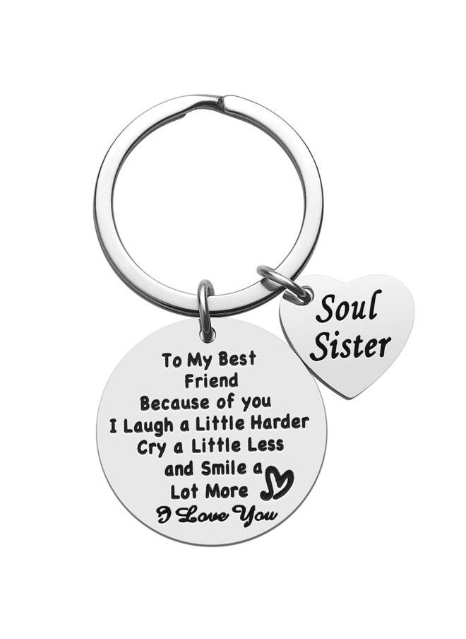 Baby Banana Soul Sister Keychain Gift for Best Friends - Birthday and Christmas Gifts for Women  - Image 1