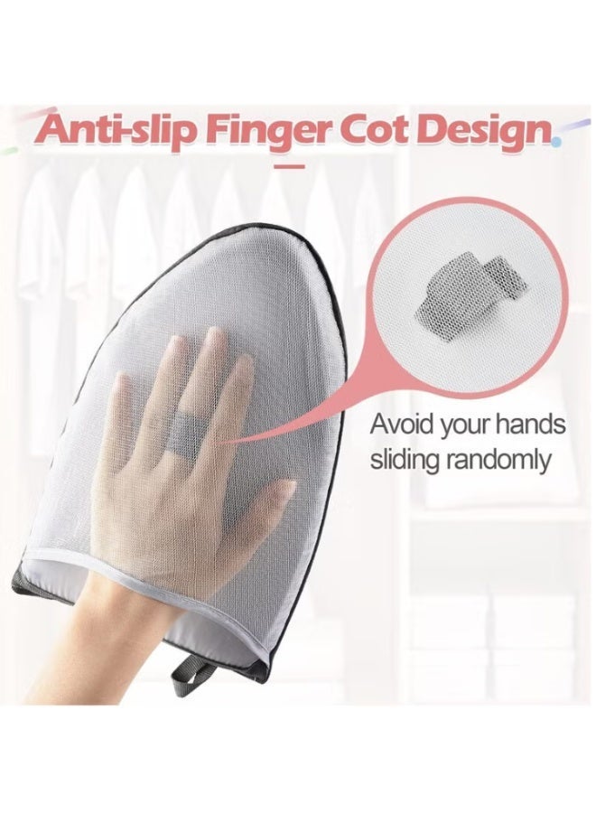 Ironing Gloves for Clothes Steamer Anti Steam Glove, Heat Resistant Small Ironing Board for Handheld Steamer, Waterproof Ironing Mitt with Finger Loop, Garment Steamer Accessories - Image 3