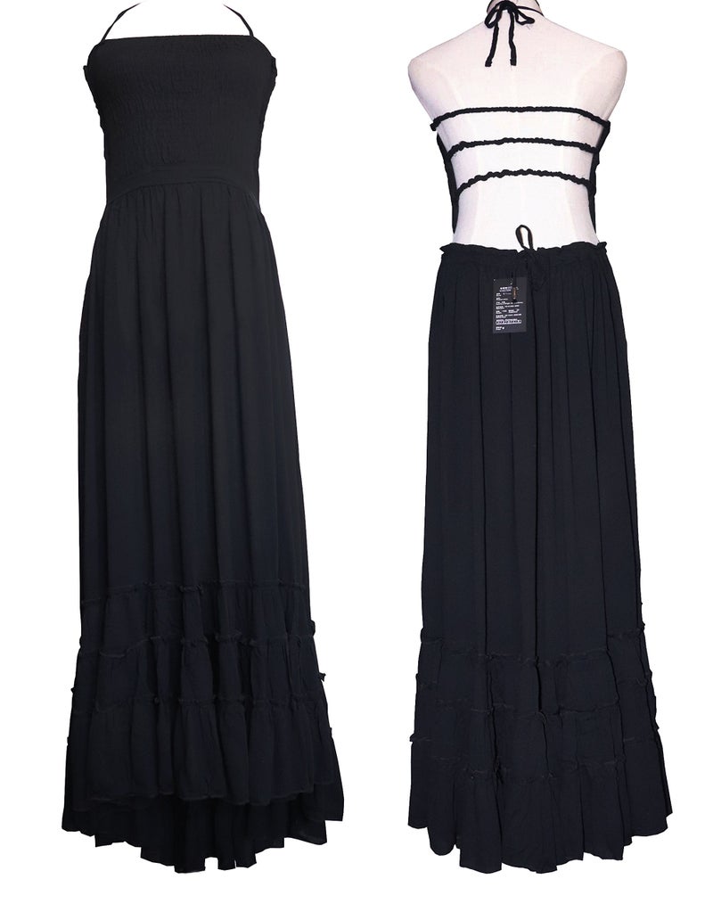 R.Vivimos Womens Summer Boho Sexy Backless Long Dresses (Large, Black) - Image 4