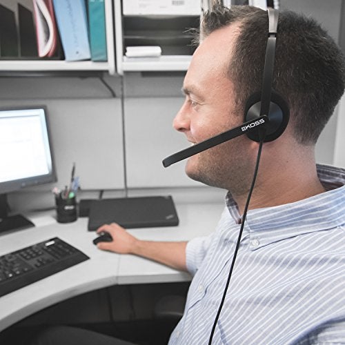 Koss CS200 USB Double-Sided On-Ear Communication Headset, Noise-Cancelling Electret Microphone, Flexible Microphone Arm, Wired with USB Plug, Black - Image 5