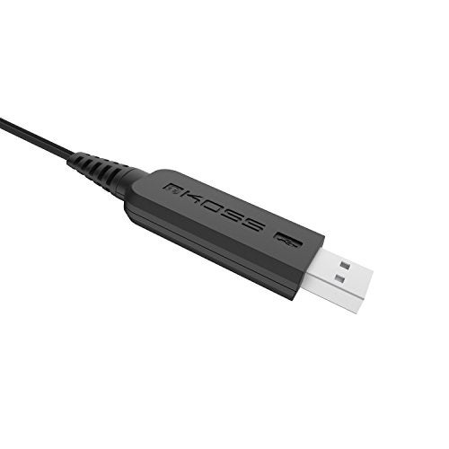 Koss CS200 USB Double-Sided On-Ear Communication Headset, Noise-Cancelling Electret Microphone, Flexible Microphone Arm, Wired with USB Plug, Black - Image 4