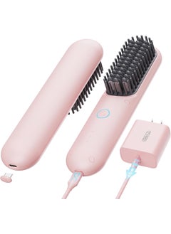TYMO TYMO Cordless Hair Straightener Brush  Porta PRO Portable Straightening Brush for Travel Mini Ionic Hot Comb Straightener for Women Lightweight onThego Cordless and Fast Charger Dual Power 
