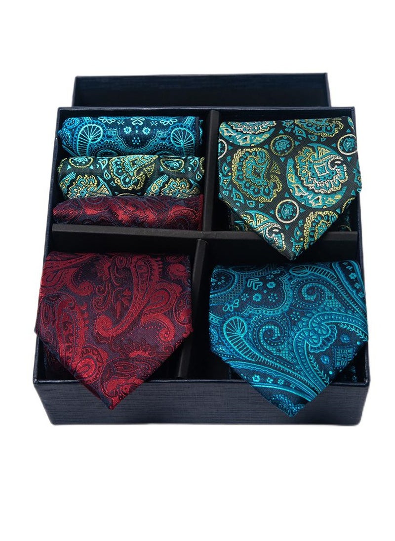 Generic - 6pcs men's gift box set 3 ties 3 chest scarves fashion business tie square scarf set - Image 1