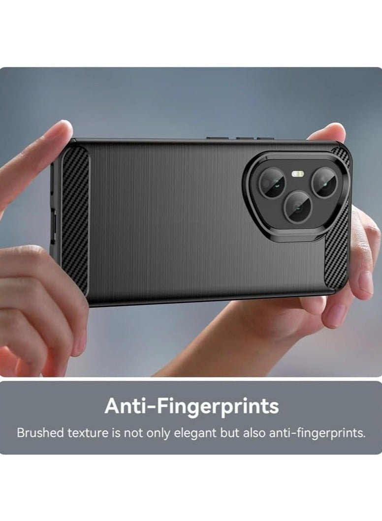 general Case Compatible with Honor 400 Pro 5G Soft TPU Carbon Fiber Textured Scratch and Shock Resistant Phone Case Slim Drop Resistant Sturdy Bumper Cover - Image 2