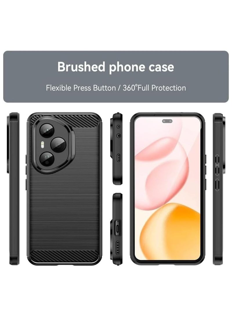 general Case Compatible with Honor 400 Pro 5G Soft TPU Carbon Fiber Textured Scratch and Shock Resistant Phone Case Slim Drop Resistant Sturdy Bumper Cover - Image 4