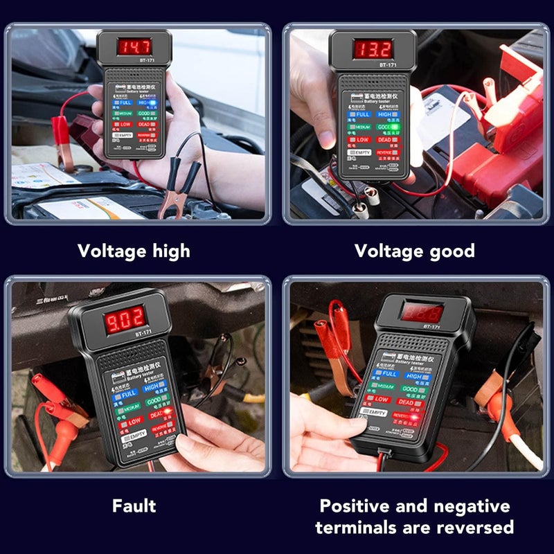 BT 171 12V فاحص الدينامو الرقمي للسيارات محلل البطارية للشاحنات الدراجات النارية سيارات الدفع الرباعي القوارب - Image 5